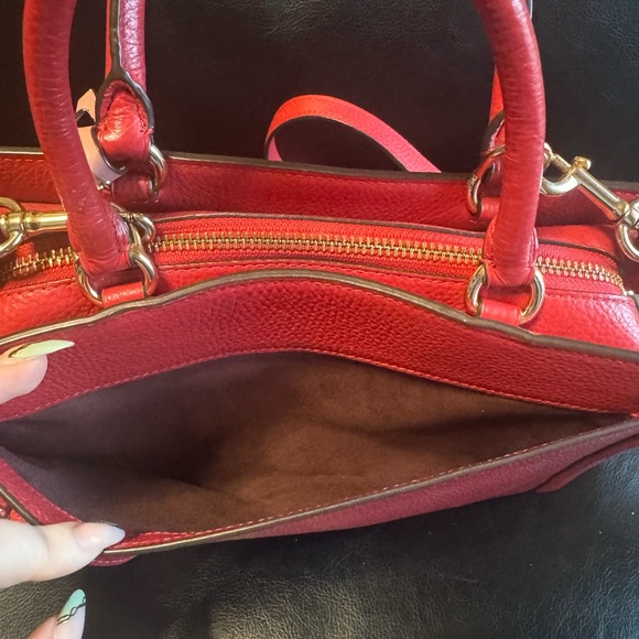 Coach Red floral appliqué Handbag - Picture 11 of 14